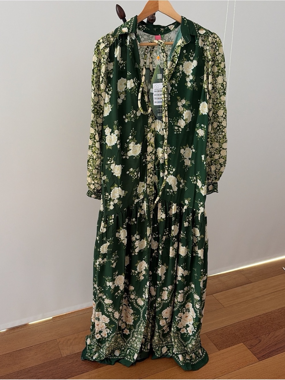 FARM Rio Green Floral Shirt Maxi Dress - Picture 4 of 9